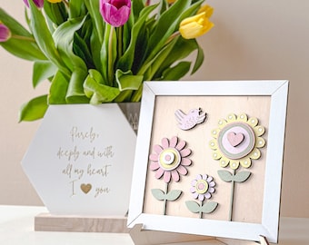 Flower Painting Kit: Wooden DIY Art Set for Kids & Adults