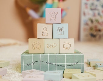 Wooden Alphabet Blocks Set: Handmade Montessori Learning Toy