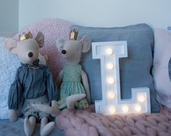 Wooden Marquee Letter Light: Nursery Decor Night Light