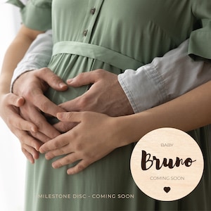 Annonce du nom de bébé, ronds en bois, jalon mensuel pour nouveau-né, accessoires photo personnalisés pour enfants, marqueurs d'âge pour nourrissons