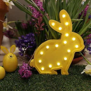 Frühlings-Hasenlicht Holzlicht-licht-Ostern-Dekoration-Nachtlicht-Hasenlampe Kaninchen-Korb-Stuffer-Osterhase
