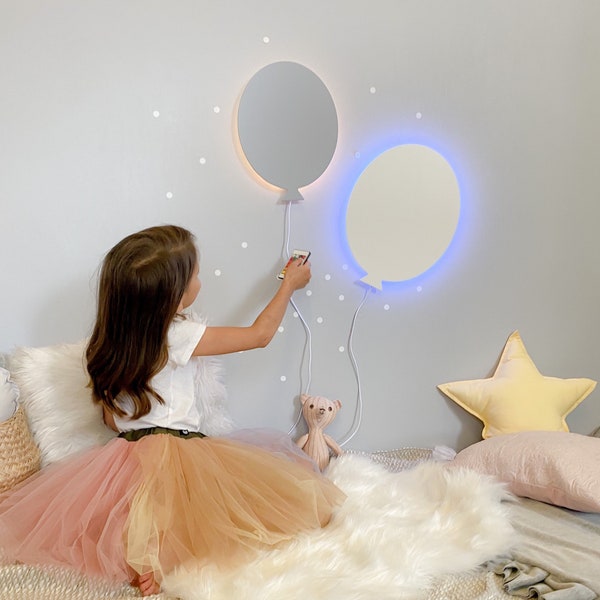 Ballon lamp set van twee ballonnen, nachtlampje voor kinderkamer, kinderkamer decor, ballon lamp, kinderkamer decoratie, kinderkamer verlichting