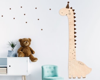 Giraffe Wooden Growth Chart Ruler: Personalized Nursery Decor