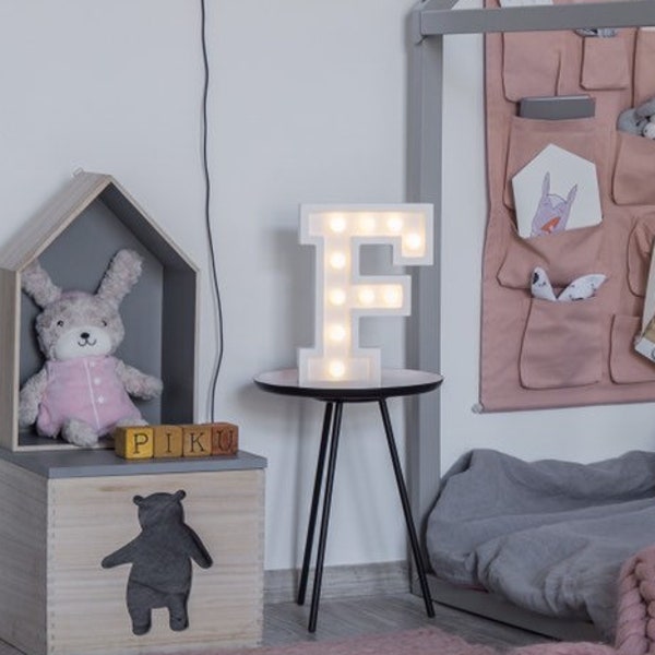 Personalized gift Birthday gift Wooden marquee letter Night light Perfect gift for newborn Kids room interior Nursery decor