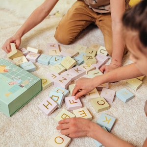 Mini bloques de letras de madera Bloques de letras ABC Bloques de madera ABC Bloques personalizados de letras de madera para aprendizaje Baby Shower de Navidad Black Friday