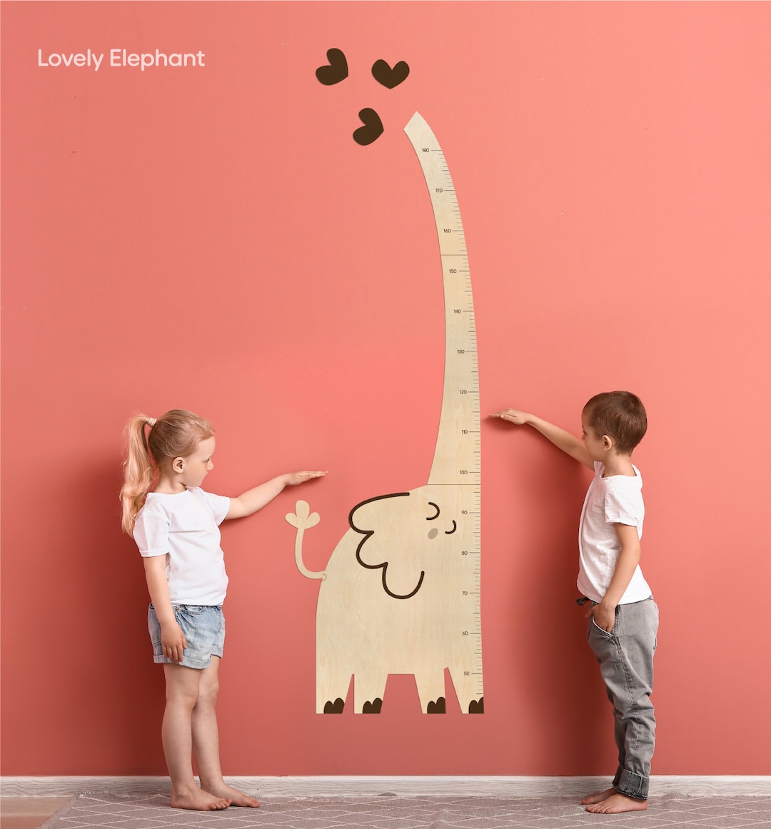 Kids Height Stick Measurement Ruler Wood Growth Chart Boy Room Decor ...