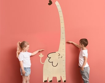 Personalized Wooden Growth Chart Roller: Kids Room Decor