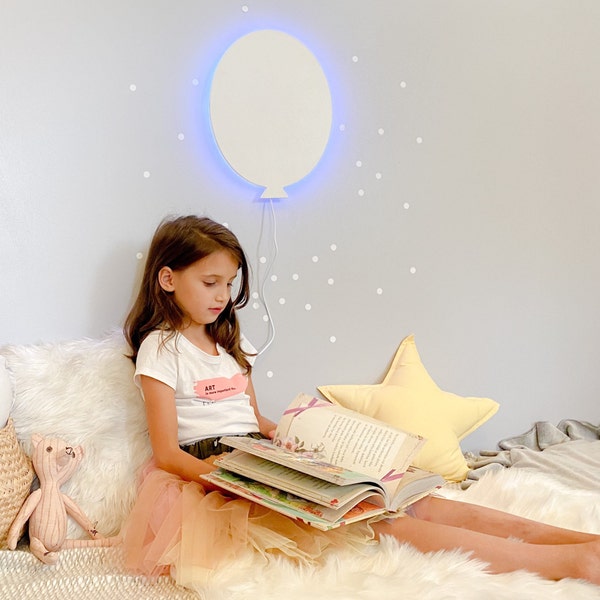 Ballonlamp, zacht nachtlampje voor kinderen USB, babykamer pastel luchtbalonlamp, nachtlampje wanddecoratie, unieke verlichting