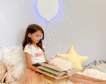 Wooden Balloon Night Light: Nursery Kids Room Decor