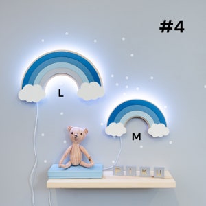 Rainbow Lamp Set Of Two Rainbows, Wooden lamp, Nursery Wall Decor, Night Light For Boys and Girls, Gift for KID, Birthday gift for girl image 7