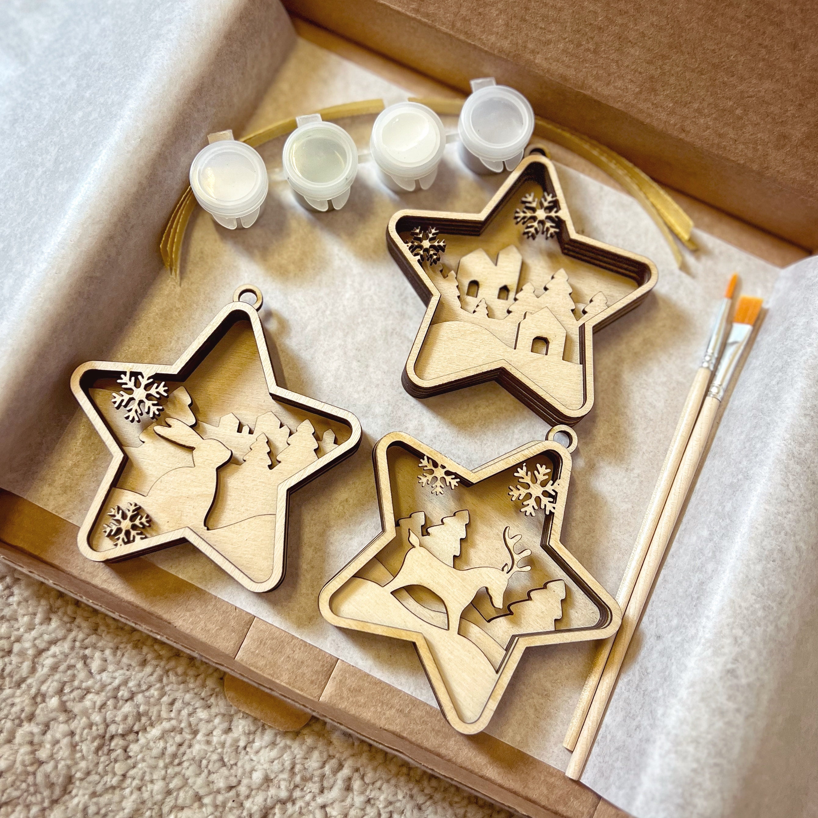 24 Pezzi Decorazioni Natalizie Legno, Addobbi Natalizi In Legno Per La Casa, Albero Di Natale E Addobbi Per Feste - Foto 2