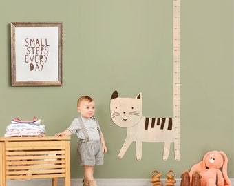 Kids height stick Measurement ruler Wood growth chart Boy room decor Baby shower gift Children measuring stick