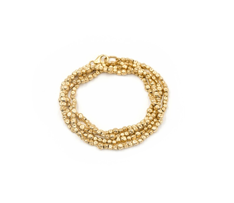 Gold Beaded Bracelet 14K Gold Filled Gold Stackable Etsy