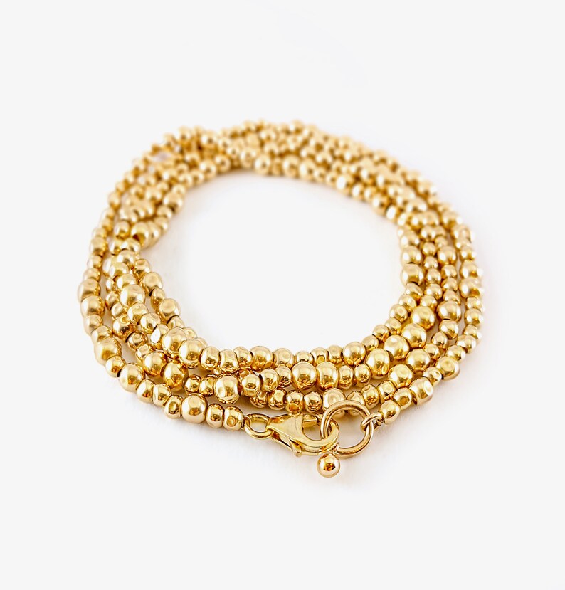 Gold Beaded Bracelet 14K Gold Filled Gold Stackable Etsy