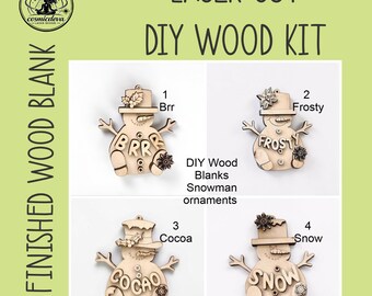DIY Snowman Ornament Wood Blank • Christmas Craft Kit • Family Paint Party Activity