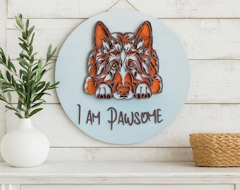 Personalized German Shepherd Portrait: 3D Wooden Dog Wall Decor