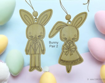 Handmade Wooden Easter Bunny Ornaments: DIY Paint Craft