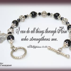 Confirmation Rosary Bracelet in Black Onyx, Rosary Bracelet, Holy Spirit Rosary Bracelet, Confirmation Bracelet, Or Choose Other Saints
