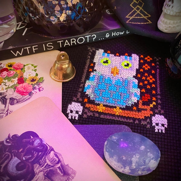 Creepy Furby Looking Owl Cross Stitch Pattern