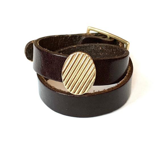 Flatiron 23 leather double wrap cuff bracelet - image 1