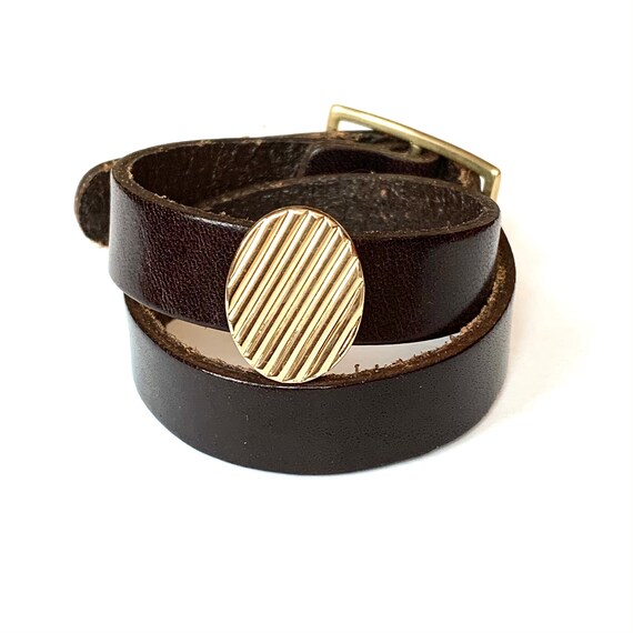 Flatiron 23 leather double wrap cuff bracelet - image 2