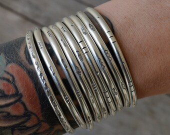 HighQ 925 Sterling Silver File Pattern Bohemian Cuff Bracelet Open woman