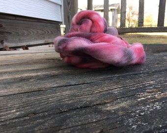 Josephine-- OOAK colorway 4 ounce roving-- handyed 100% wool-- non-superwash-- spinning-- felting