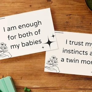 Cartões de Afirmação Positiva para Mães de Gêmeos - Citações Inspiradoras para Imprimir