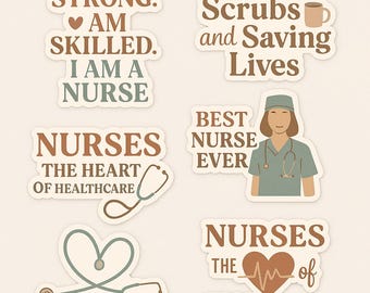 Feuille d'autocollants pour infirmières - Autocollants médicaux mignons pour infirmières, autocollants pour agenda, cadeau pour un professionnel de la santé, numérique