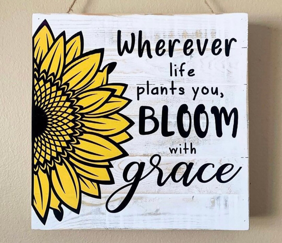 Sunflower Quote Hanging Sign Wall Decor - Etsy