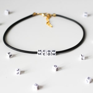 CUSTOM CHOKER Name Wort Deiner Wahl, Individuelle Kette Buchstaben Perlen, 90er Grunge Schmuck, Punk Pastel Goth Bild 2