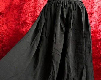 Vintage Black Midi Skirt S, Dark Pleated Skirt Waist Button Decoration, Minimalistic Mid Length Skirt, 80s Chic Gothic Whimsical Clothes