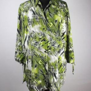 Vintage Blouse Paisley Print L, Shirt With Abstract Pattern, 90s y2k Patterned Clothing