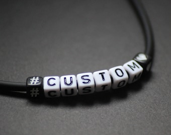CUSTOM CHOKER Name Word Of Your Choice, Individual Necklace, Personalized Gift, Letterbeads Pearl Choker, 90s Grunge Punk Pastel Goth