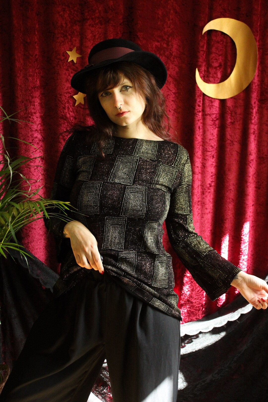 Silvester Outfit Pullover Damen Glitzer Pailletten Oberteil Damen