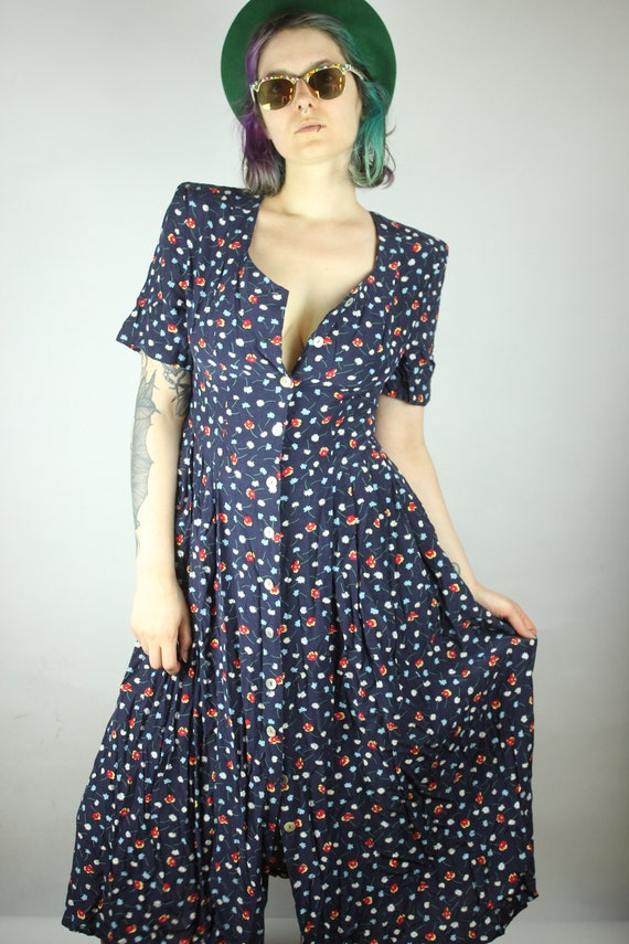 Vintage Kleid Blümchen 40 Midikleid Knopfleiste Blumen - Etsy Schweiz