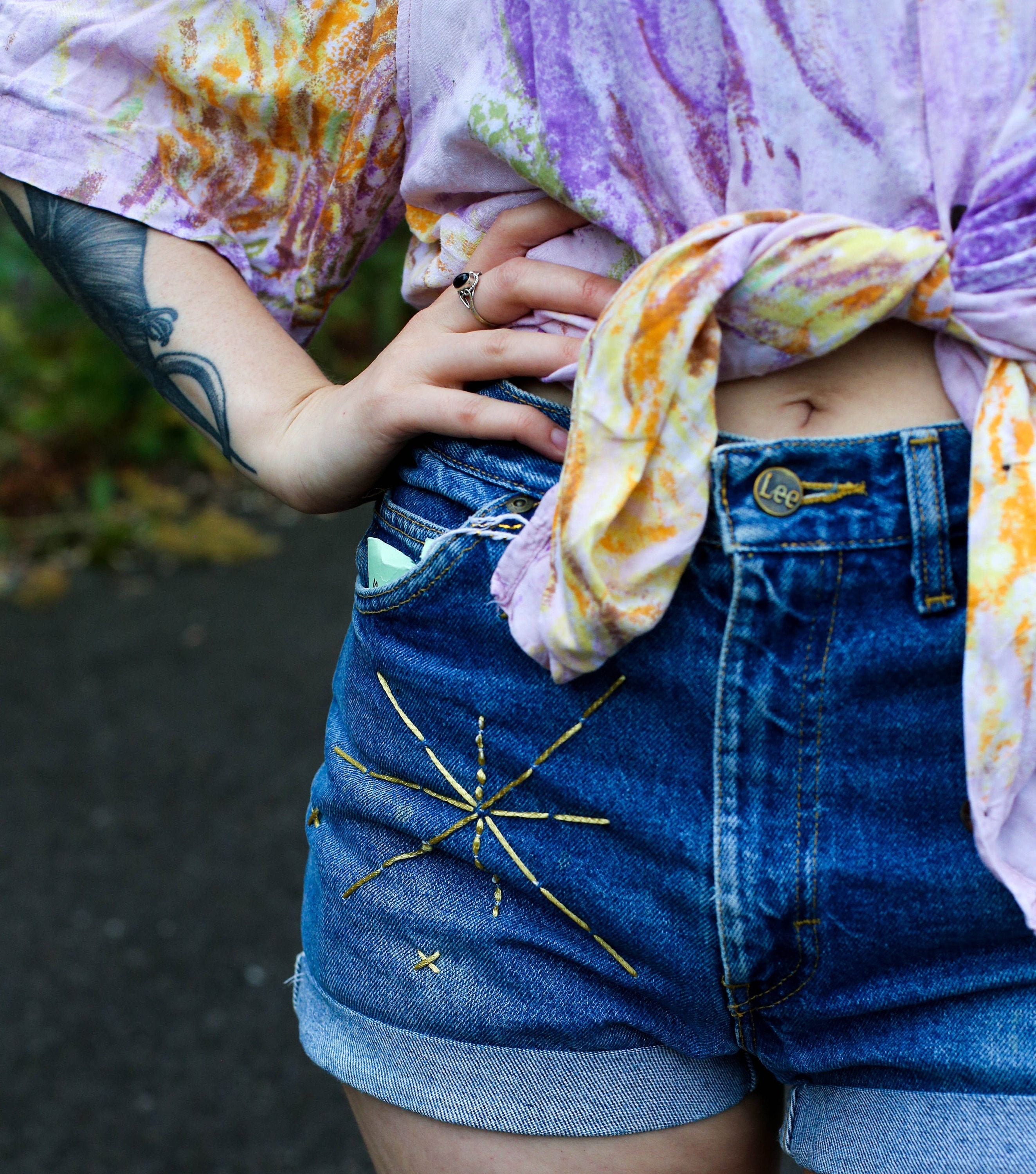 RENEWED VINTAGE Shorts Blue Denim W32 