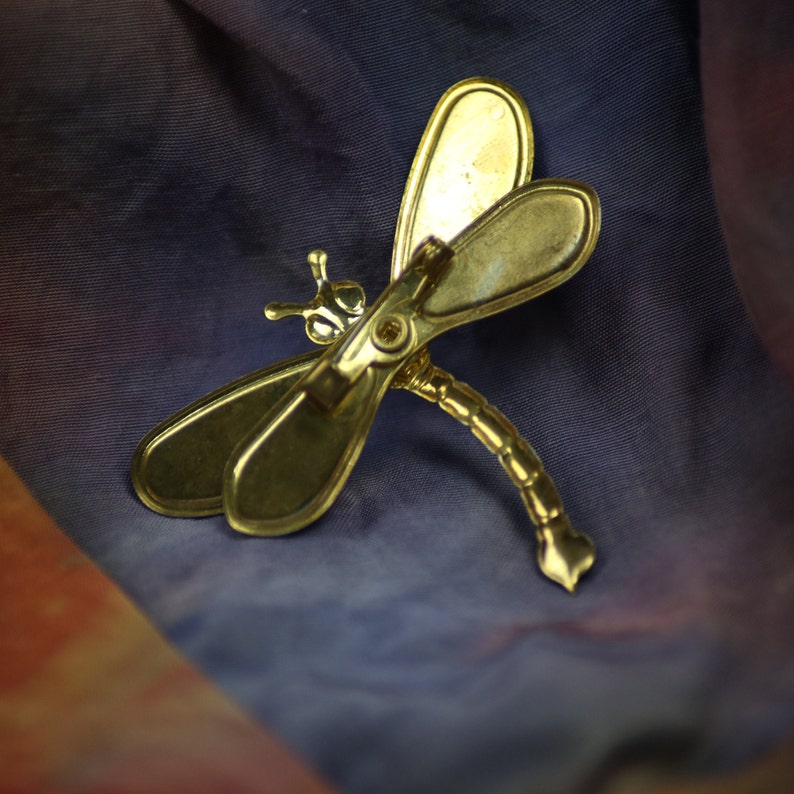 Vintage Schmetterling Libelle Glitzer Broschen, Bunter Emaille Pin, Insekten Anstecknadel, Tier Brosche Bunt Gold Bild 6