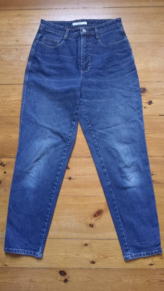 Vintage Highwaist Blue Jeans M, MAC Highwaisted Denim Mom Jeans, Comfy Fit  Stretch Trousers 