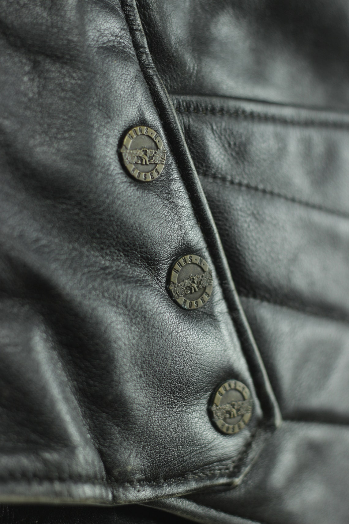 Vintage GUNS N ROSES Leather Vest 1994 Hein Gericke Rare | Etsy