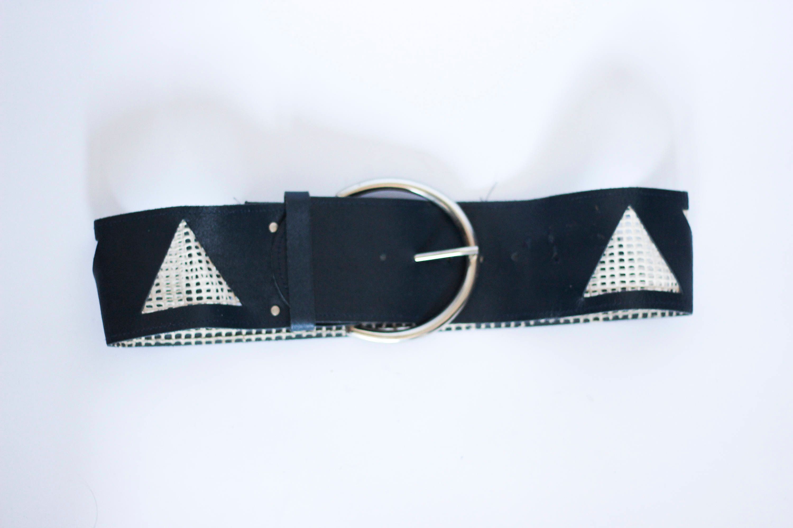 小物 vintage 80s leather-jewelry belt 80s studded leather belt — muñeca vintage