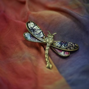 Vintage Schmetterling Libelle Glitzer Broschen, Bunter Emaille Pin, Insekten Anstecknadel, Tier Brosche Bunt Gold Silver Dragonfly