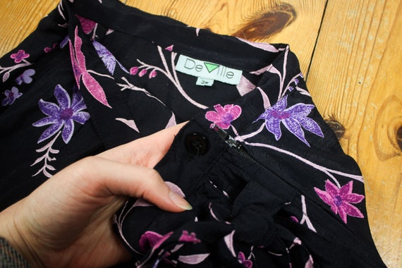 S wrap flower skirt mini ブラック Crystal Flower Draped Mini Skirt – AREA