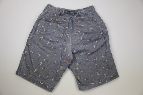 Vintage Blue Corduroy Shorts Floral Pattern M/L, … - image 7