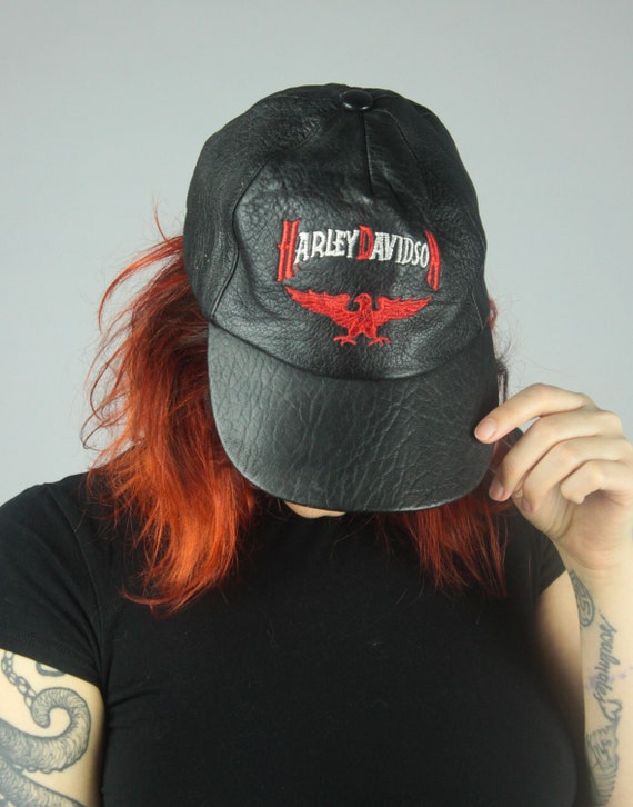 harley davidson leather baseball caps