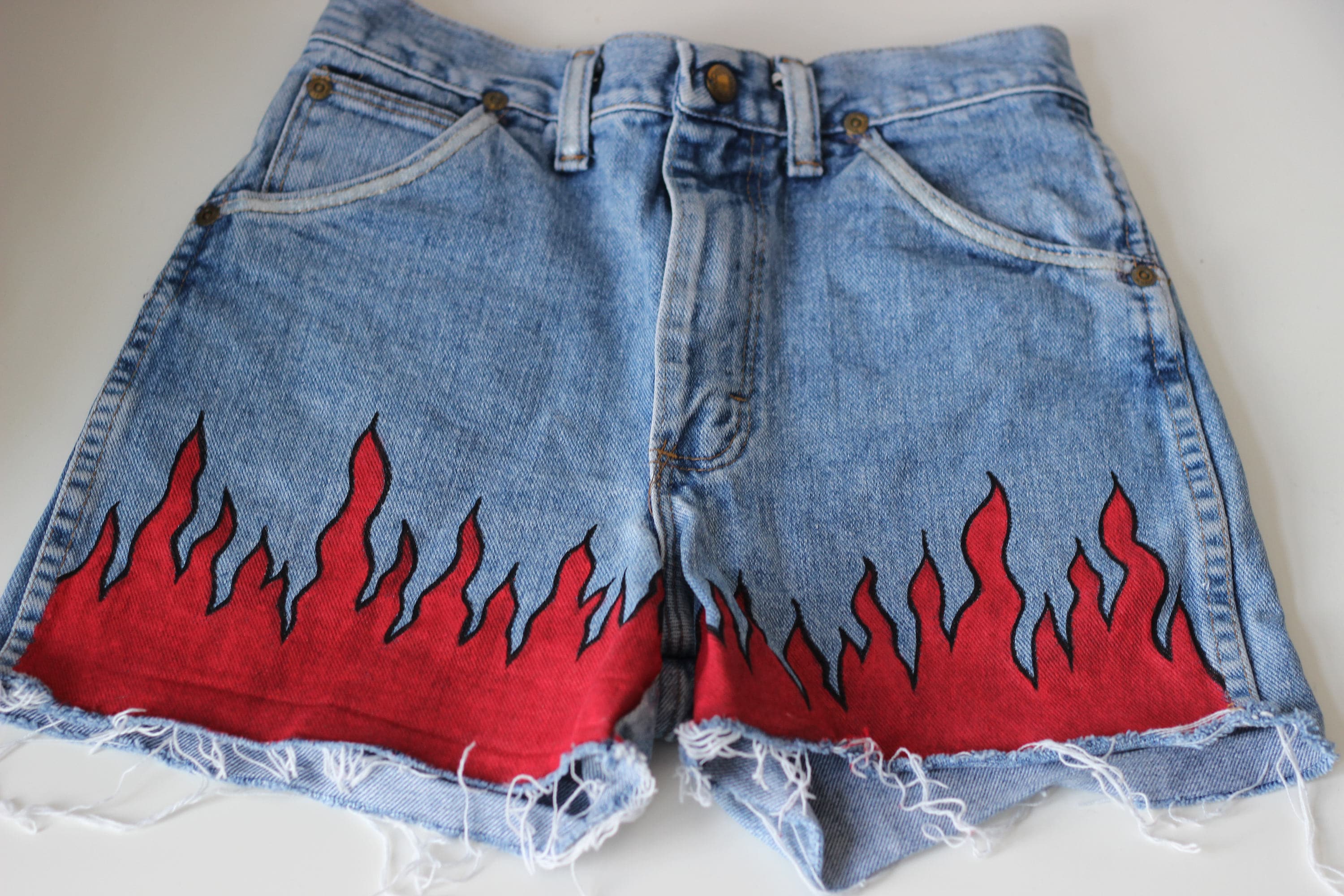 パンツ XLARGE FLAME DENIM PAINTER SHORT PANTS XLARGE（エクストララージ）の「FLAME DENIM PAINTER SHORT