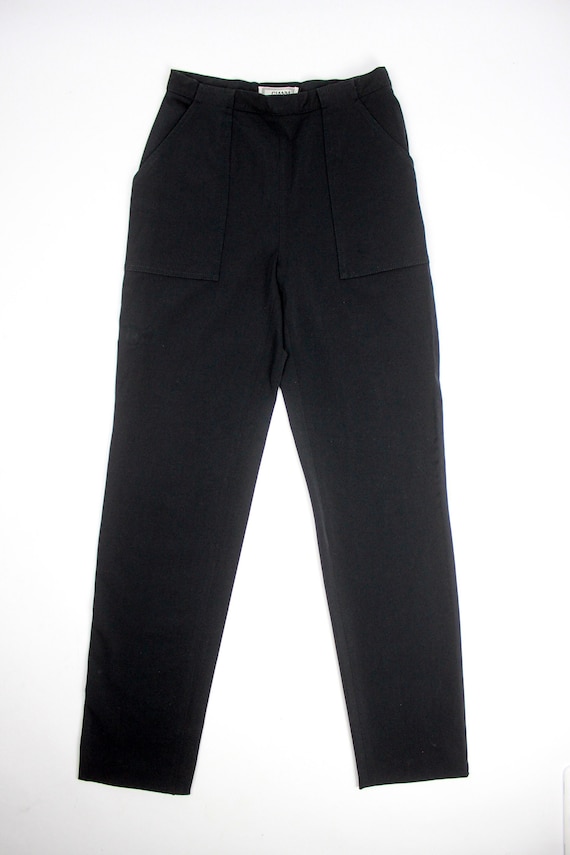 パンツ 90s GIANNI Versace slacks pants archive Vintage GIANNI VERSACE Black Pants S, Highwaisted Trousers