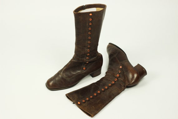 True Vintage 30's Brown Boots Size EU 41, Handcraf