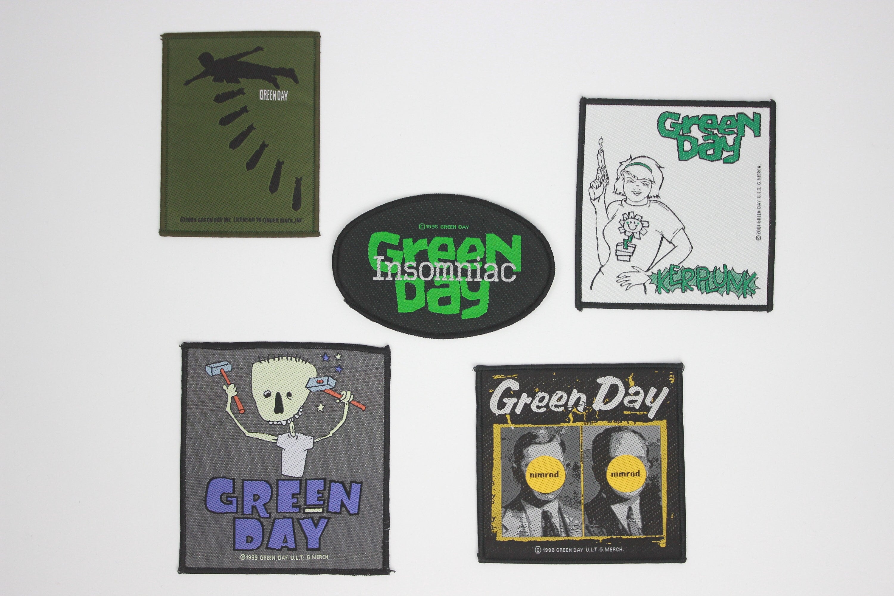 Vintage GREEN DAY Patches, 90s 00s Punk Music Band Patches