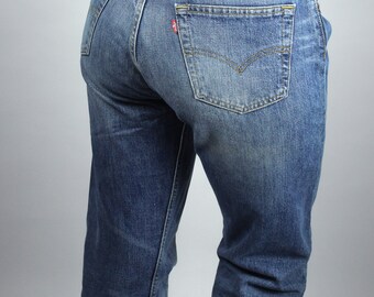 Vintage Blue Levi's 501 Jeans W34 L32, Midblue Bootcut Jeans